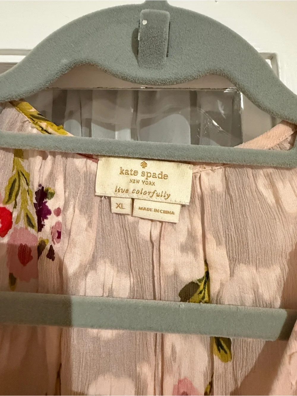 kate spade Pink Floral Ruffle Peasant Blouse